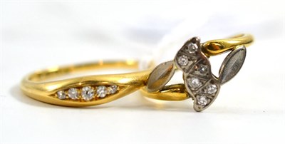 Lot 119 - Two 18ct gold diamond set rings