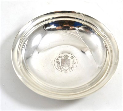 Lot 135 - A Royal Pretoria Mint silver dish, engraved with the arms of the mint, stamped .925, silver, RMP