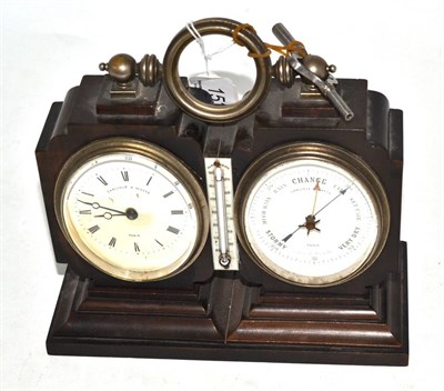 Lot 153 - A desk compendium clock