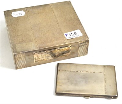 Lot 158 - Silver cigarette box and a silver cigarette case