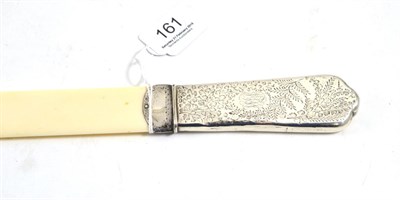 Lot 161 - A Victorian silver and ivory page turner