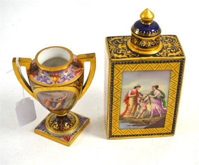 Lot 163 - A Vienna caddy and vase