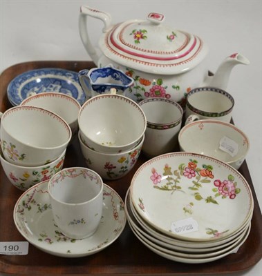 Lot 190 - A 18th century Newhall tea set, pattern 59?4, 18th century cup and saucer, pair of 18th century...