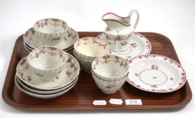 Lot 210 - Assorted Newhall decorative cups and saucers, milk jug and pair of small circular stands