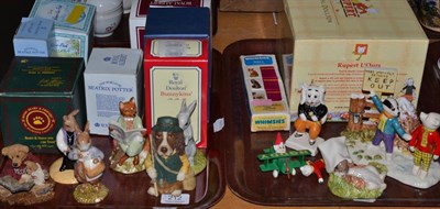 Lot 212 - Collection of pottery figures by Royal Albert, Royal Doulton and others, many boxed (on two trays)