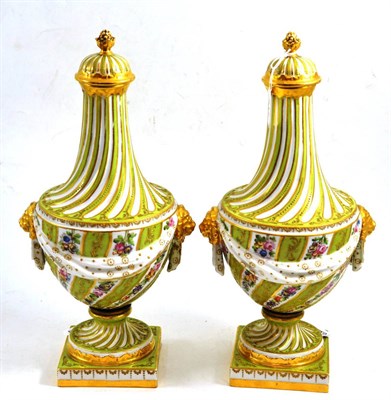 Lot 217 - Pair of 18th century Sevres style vases (a.f.)