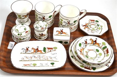 Lot 225 - Coalport and Wedgwood hunting series pattern china