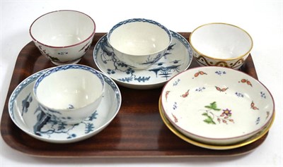 Lot 230 - Two 18th century blue and white tea bowl saucers and two others