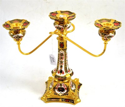 Lot 231 - Royal Crown Derby Old Imari pattern candelabrum, pattern 1128 SGB