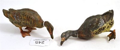 Lot 245 - Cold painted bronze of a duck and another (a.f.)