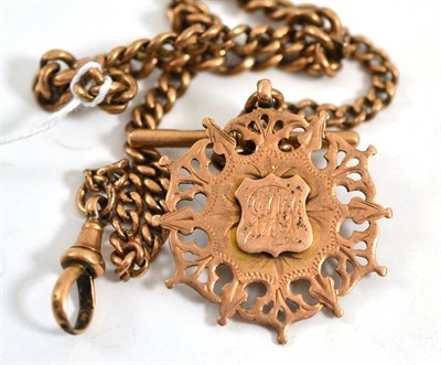 Lot 255 - A 9ct gold fob and pendant