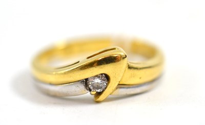 Lot 260 - A two colour diamond set fancy ring