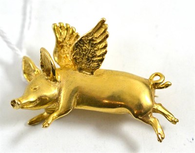 Lot 270 - A flying pig brooch