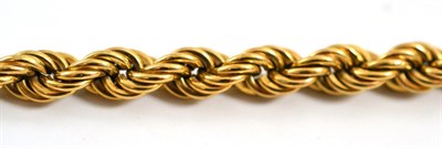 Lot 274 - A 9ct gold rope bracelet