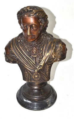 Lot 349 - A reproduction bronzed bust of George II by J Hamilton, London