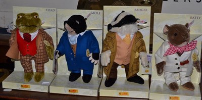 Lot 368 - Steiff Wind in the Willows characters - Toad, Badger, Ratty, Mole (4)