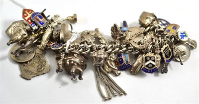 Lot 406 - Silver charm bracelet