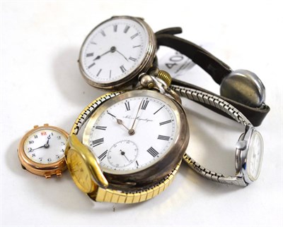 Lot 408 - Two pocket watches and four watches