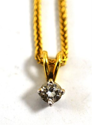 Lot 418 - An 18ct gold chain with diamond pendant