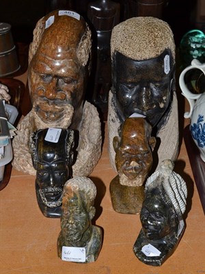 Lot 461 - Six African soapstone heads