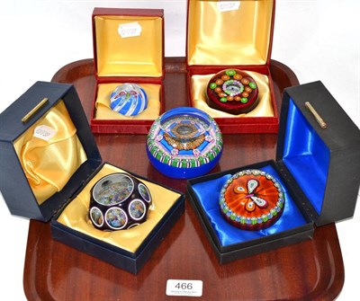 Lot 466 - Five Perthshire paperweights