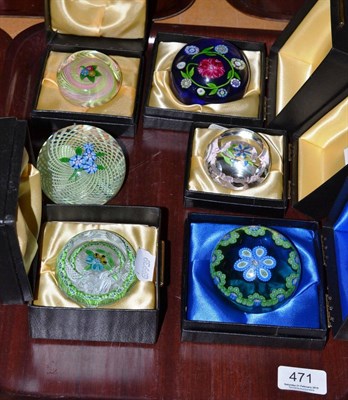 Lot 471 - Six Perthshire paperweights