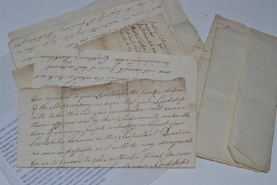 Lot 483 - Five manuscript letters relating to a court martial following the collision of HMS Centaur and Mars