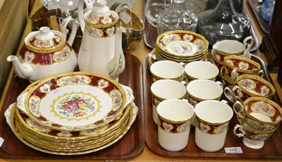 Lot 488 - Royal Albert Lady Hamilton pattern part dinner, coffee and tea set (on two trays)