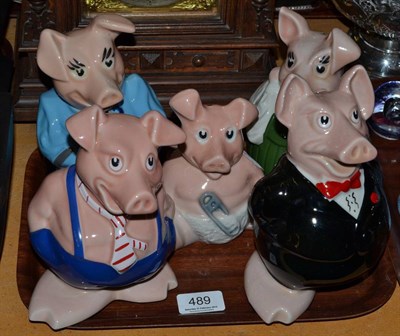 Lot 489 - Set of five Natwest pigs