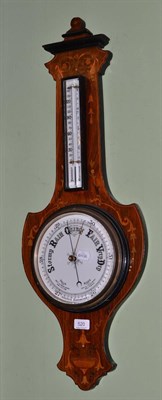 Lot 520 - Rosewood inlaid aneroid barometer