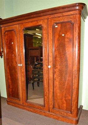 Lot 537 - Victorian mahogany triple wardrobe