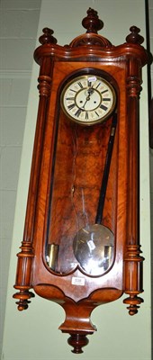 Lot 538 - Walnut Vienna cased wall clock with enamel dial