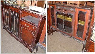 Lot 552 - Late Victorian mahogany ebonised display cabinet and a reproduction display cabinet