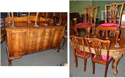 Lot 562 - Carved mahogany dining room suite