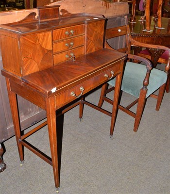 Lot 563 - Edwardian mahogany ladies writing desk and a mahogany inlaid carver chair