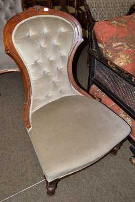 Lot 595 - Victorian walnut framed nursing chair