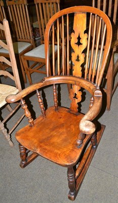 Lot 602 - A 19th century elm and ash rocking chair