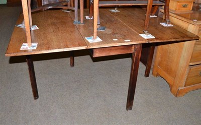 Lot 616 - Edwardian mahogany Sutherland table and an oak drop-leaf table