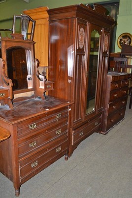 Lot 623 - Late Victorian two piece bedroom suite and a Victorian mahogany chest of drawers