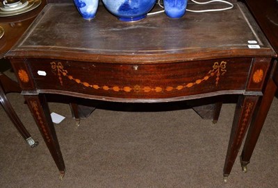 Lot 646 - Edwardian inlaid canteen table enclosing plated flatware