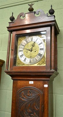 Lot 648 - An oak longcase clock with square brass dial, Ian Mills, Long Millford