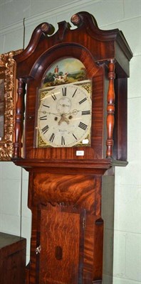 Lot 650 - Late Victorian 8-day longcase clock with painted arch dial, Ripon maker, in an oak and mahogany...