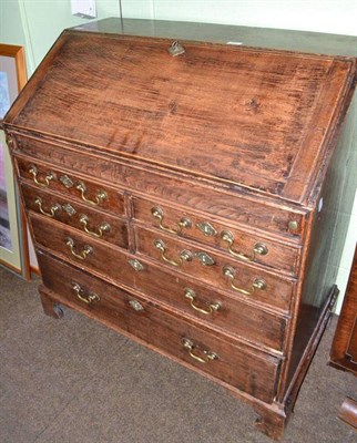 Lot 651 - An 18th century oak bureau