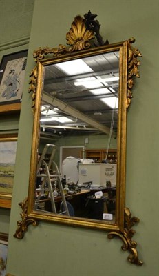 Lot 652 - Wooden carved and gilded mirror (a.f.)