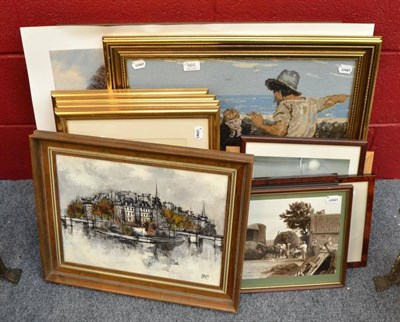 Lot 665 - After J M W Turner, a set of four prints together with a collection of prints and further...