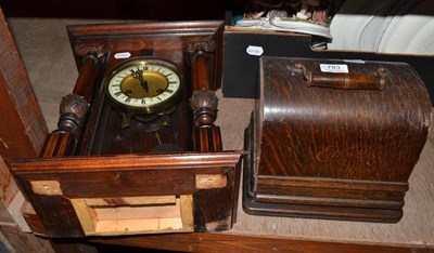 Lot 783 - Edison Gem phonograph and a German walnut cased wall clock (a.f.)