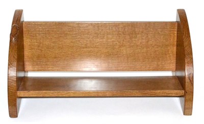 Lot 616 - A Robert  "Mouseman " Thompson Oak Book Trough, with carved mouse signature, 45.5cm