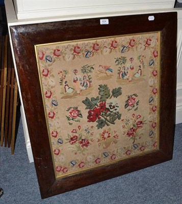 Lot 824 - Victorian woolwork picture worked by Hannah Woodhead 1848