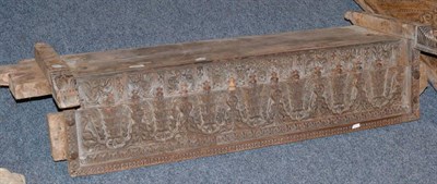 Lot 910 - Late 16th/early 17th century Rajasthan India carved panel of interlocking floral motifs and applied