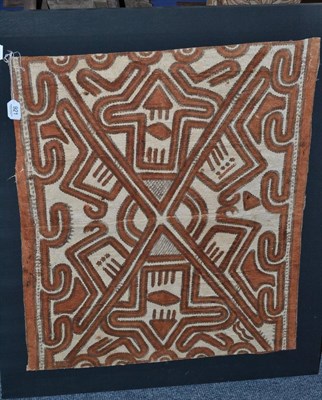 Lot 921 - A 19th century Solomon Islands abstractly decorated bark cloth status textile, such pieces...